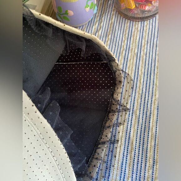 RED Valentino Mini Dress Shift Womens Size XS Cream Black Nylon Type Sleeveless - Picture 10 of 13